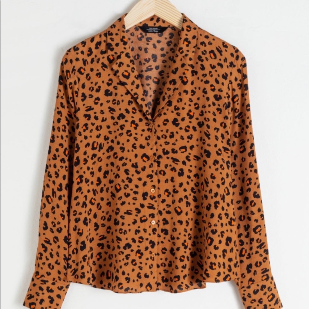 & Other Stories Button Down Animal Print Blouse 6
